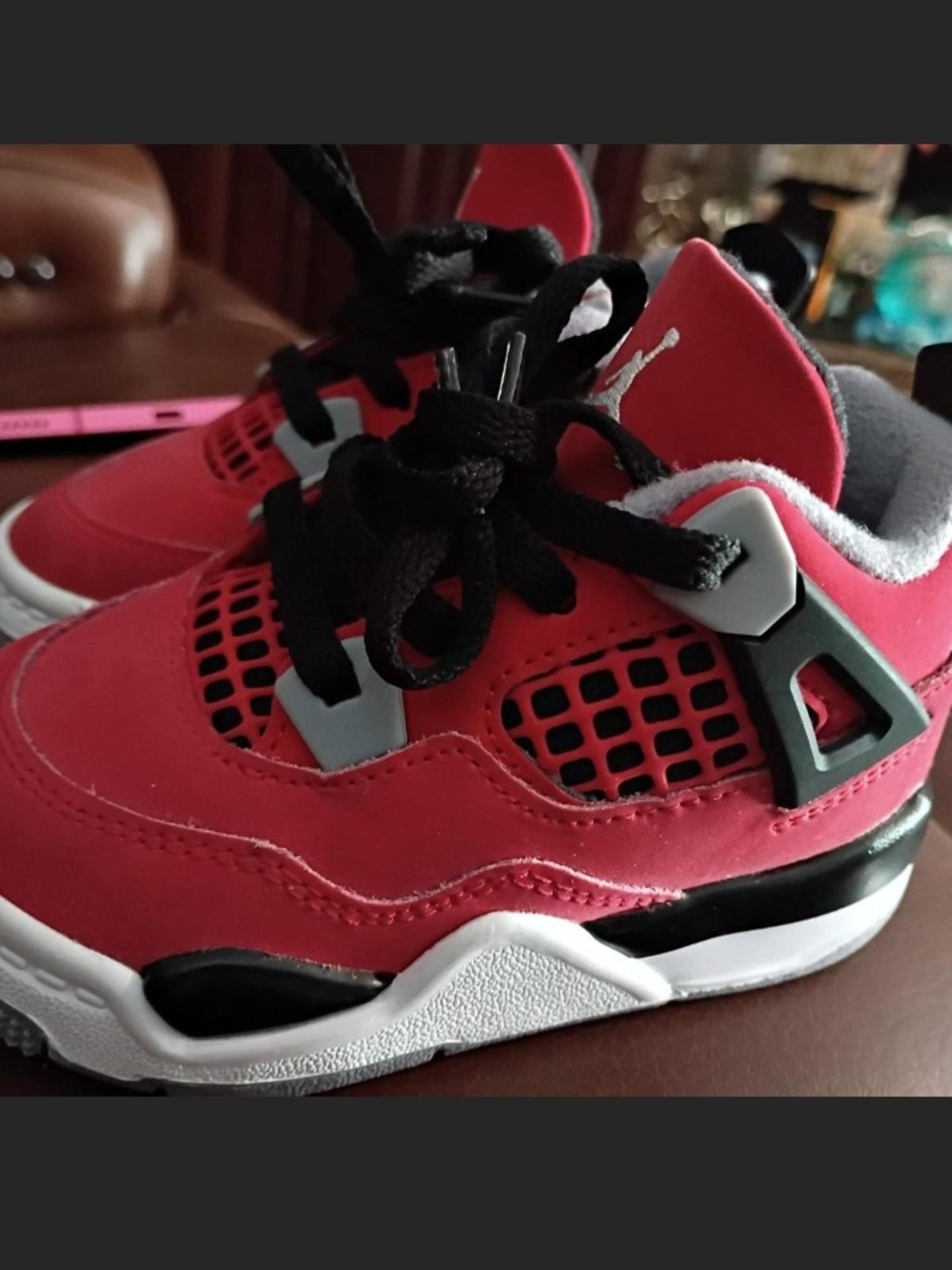 Jordan Kids Red and Black Basketball Sneakers Worn 1x For A Few Seconds Size 6c
